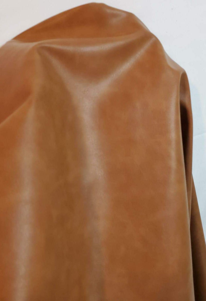 NAT Leathers Tan Cognac Soft Faux Vegan Leather (Peta Approved Vegan) 1 Yard (36 x 54 inch) Cut by The Yard Synthetic Pleather Solid Leather Fabric Sheets Thick Nappa 0.95 mm Upholstery 36"x54" - Image 3